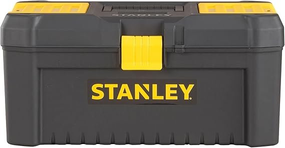 Stanley STST1-75517 Essential 16" Toolbox with Plastic Latches, Black/Yellow
