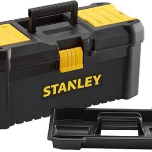 Stanley STST1-75517 Essential 16" Toolbox with Plastic Latches, Black/Yellow