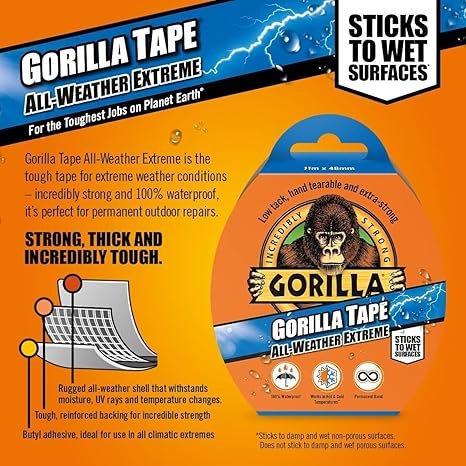 Gorilla 3044020 Tape All Weather Extreme Black 48mm x 11m