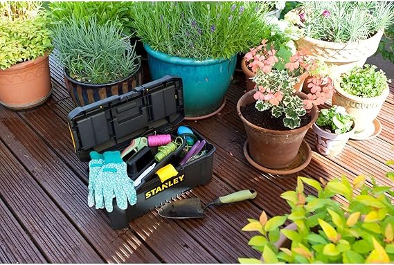 Stanley STST1-75517 Essential 16" Toolbox with Plastic Latches, Black/Yellow