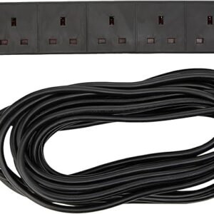 pro elec 6 Gang 10 m Extension Lead Surge Protector - Black