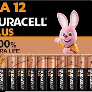 Duracell Plus AA Batteries (12 Pack) - Alkaline 1.5V - Up To 100% Extra Life - Reliability For Everyday Devices - 0% Plastic Packaging - 10 Year Storage - LR6 MN1500