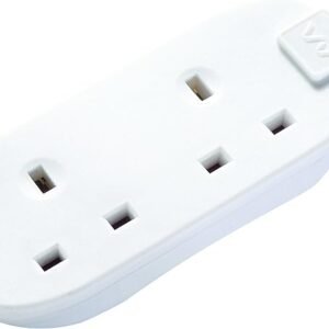 Masterplug Two Socket Extension Lead, 5 Metres, White