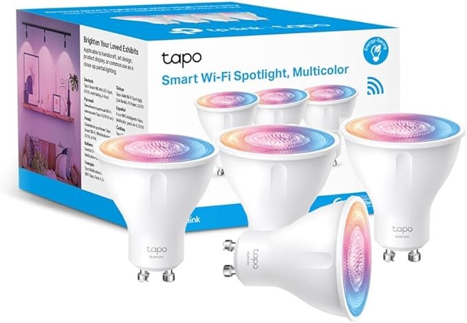 Tapo Wi-Fi GU10 LED Bulbs, Multicolour LED Spotlight Bulbs, 16 Million Colours
