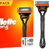 Gillette Fusion5 Men's Razor + 10 Razor Blade Refills with Precision Trimmer, 5 Anti-Friction Razor Blades