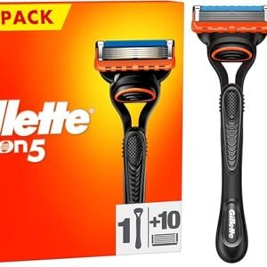 Gillette Fusion5 Men's Razor + 10 Razor Blade Refills with Precision Trimmer, 5 Anti-Friction Razor Blades