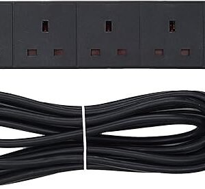 PRO ELEC PELB1755 6 Gang Extension Lead with Surge Protection Black, 5m