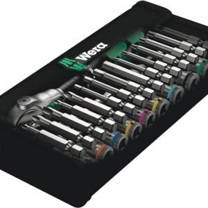 Wera 8100 SA 6 Zyklop Speed Ratchet Set, 1/4" drive, metric, Silver, 28 pieces