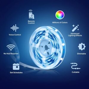 Tapo LED Strip Light, Smart Led Light Strips 5m, WiFi App Control RGB Multicolour LED Lights for Bedroom