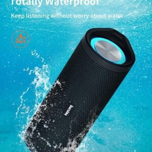 HEYSONG Portable Bluetooth Speaker, Waterproof Outdoor Speakers with LED Light, Enhanced Bass, IPX7 Floating, 40H Play, TF Card, True Wireless Stereo for Party, Shower, Biking, Gifts for Men