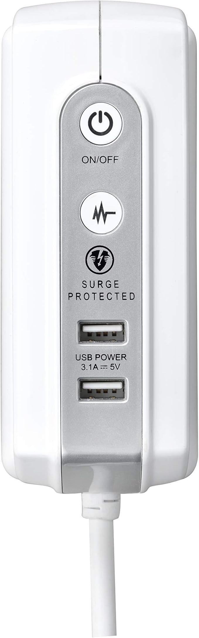 Masterplug SRGDU41PW2-MP Heavy Duty Four Socket Surge Protected Extension Lead with 2 USB Ports, 1 Metre, White