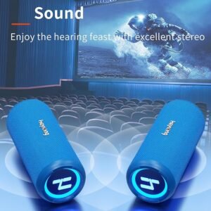 HEYSONG Bluetooth Speaker, Portable Wireless Waterproof Speakers with Led FOR Shower, Bike, Kayak, Beach, Blue