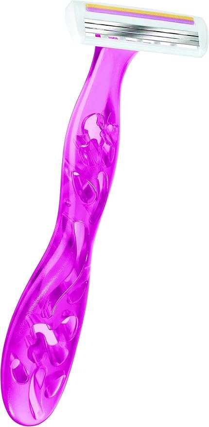 BIC Miss Soleil Colour Collection, Triple Blade Razor for Women, Great Grip and Control, With Flower Designed Handles, Pack of 8