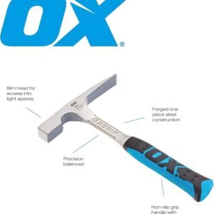 OX OX-P082424 Pro Brick Hammer 24 oz - Geological Hammer with Comfortable Grip Handle - Chipping Hammer - Fossil Tool