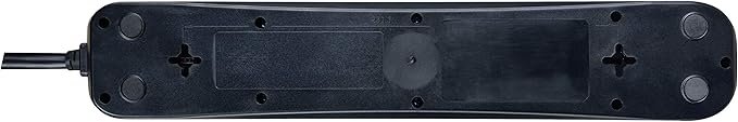 Masterplug Four Socket Switched Inline Power Surge Protected Extension Lead with Two USB Charging Ports, 2 Metres, Gloss Black