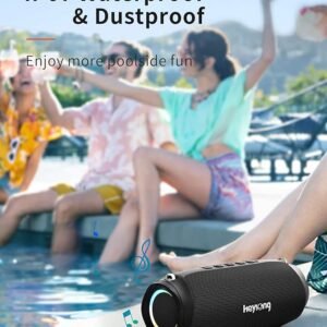 HEYSONG Bluetooth Speaker, Portable Outdoor IP67 Waterproof Wireless Speaker with Shoulder Strap, 50W Loud Rich Bass Sound