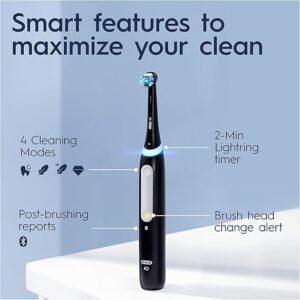Oral-B iO4 Electric Toothbrush For Adults, 3 Toothbrush Heads, Travel Case & Toothbrush Head Holder