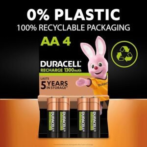 Duracell Rechargeable AA Batteries (Pack of 4), 2500 mAh