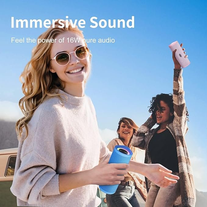 HEYSONG Portable Bluetooth Speaker, Waterproof Wireless Outdoor Speakers Gifts for Men - Blue