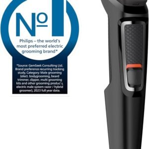 Philips 7-in-1 All-In-One Trimmer, Series 3000 Grooming Kit for Beard & Hair with 7 Attachments