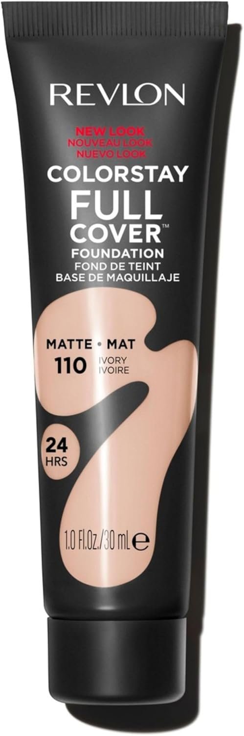 Revlon ColorStay Full Cover Matte Foundation - Ivory (110) | Longwear, Heat & Sweat Resistant, 30ml