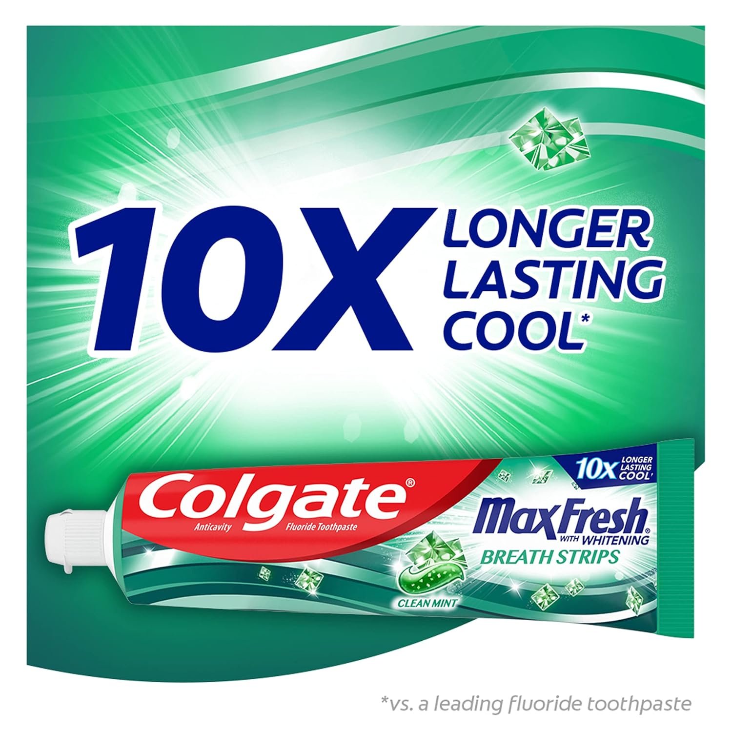 Colgate Max Fresh Whitening Toothpaste with Mini Strips, Clean Mint Toothpaste for Bad Breath