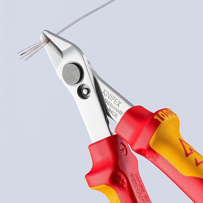 KNIPEX Electronic Super Knips Electronics Diagonal Cutter, 125 mm, VDE, Soft Wire(Copper) to 1.6 mm, Medium Hard Wire to 1 mm, 78 06 125