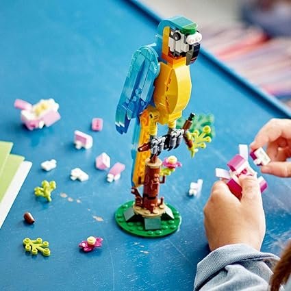 LEGO Creator 3 in 1 Exotic Parrot to Frog to Fish Animal Figures Building Toy, Creative Toys for Kids Aged 7 and up 31136