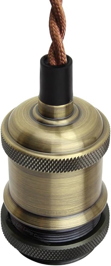 Industrial Vintage Brass Pendant Ceiling Light Lamp Holder Antique Retro E27 Fitting M0010-AB