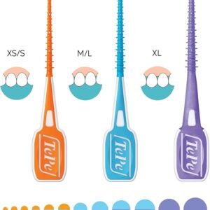 TePe EasyPick Toothpicks, Orange, ISO XS-S, 60pcs, Dental Plaque Removal Tool,