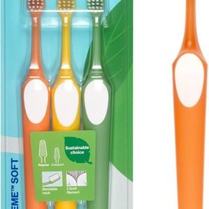 TePe Supreme Toothbrush, Soft, Assorted Colours, 3pcs,