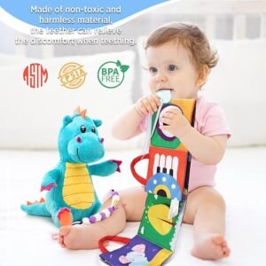 URMYWO Baby Books 0-6 Months,Sensory Toy Books High Contrast Black and White Touch and Feel Soft Books for Newborn Infants Toddler Soft Toys Gifts (red)