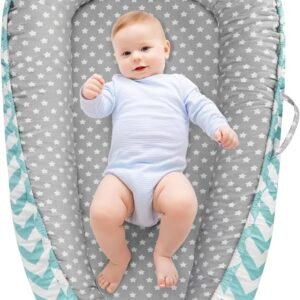 URMYWO Baby Lounger Nest Cover for Newborn (Green-line)