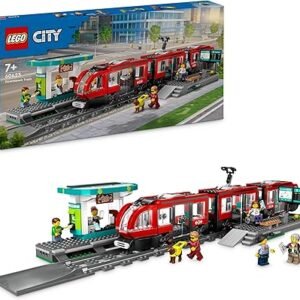 LEGO City Downtown Tram and Station Vehicle Building Toy Set for 7 Plus Year Old Kids, Boys & Girls