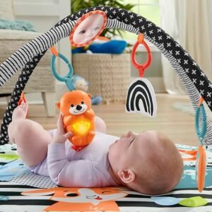 Fisher-Price Glow & Grow Gym Baby Play Mat, Baby Gym Play Mat for Newborn to 3 Year Old with Light Up Musical Otter, HPF39