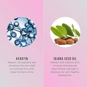 HASK Keratin Smoothing Shampoo for all hair types, colour safe, gluten-free, sulfate-free, paraben-free - 1 355 ml Bottle