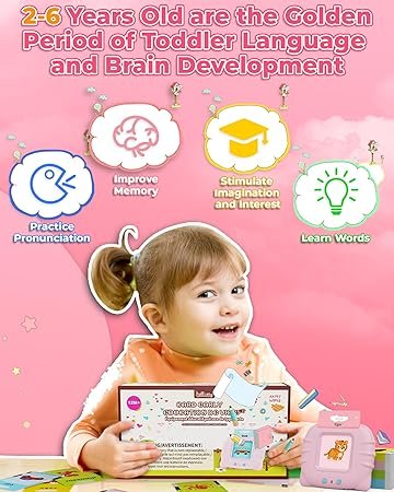 Talking Flash Cards Early Educational Toys for 3-6 Year Old Baby Boys Girls