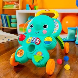 Bright Starts Stroll 'N Roll 2-In-1 Ball Play Walker - Elephant With Lights And Music, Unisex, 6 Months+
