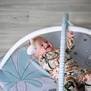 Red Kite Play Gym Tree Tops - Soft Padded Play Gym with Detachable Play Arch & Activity Toys Grey