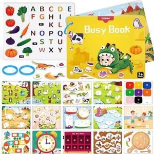 URMYWO Busy Book for Toddlers 3-6 Years, Quiet Book Montessori Toy, Children's Sticker Books Sensory Toy