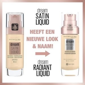Maybelline Foundation, Dream Radiant Liquid Hydrating Foundation with Hyaluronic Acid and Collagen - Lightweight,