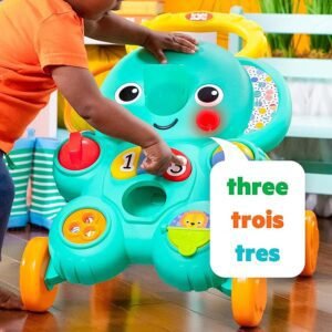 Bright Starts Stroll 'N Roll 2-In-1 Ball Play Walker - Elephant With Lights And Music, Unisex, 6 Months+