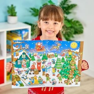 Orchard Toys Countdown to Christmas Activity Book, Festive Colouring and Activity Book, Includes Advent Scene and Stickers, For Kids Age 3 years +