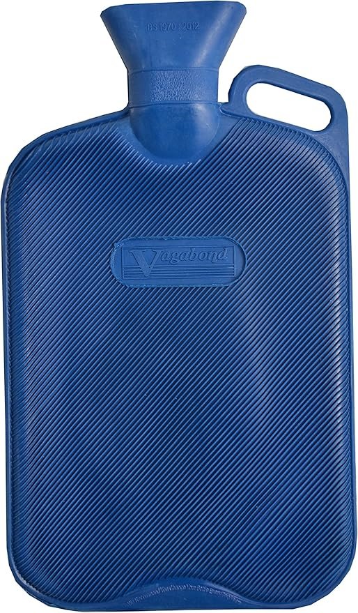 Vagabond Bags 2.7 Litre Extra Large Ribbed Blue Hot Water Bottle