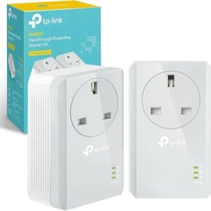 TP-Link TL-PA4010PKIT Passthrough Powerline Adapter Starter Kit, No Configuration Required, UK Plug, Pack of 2