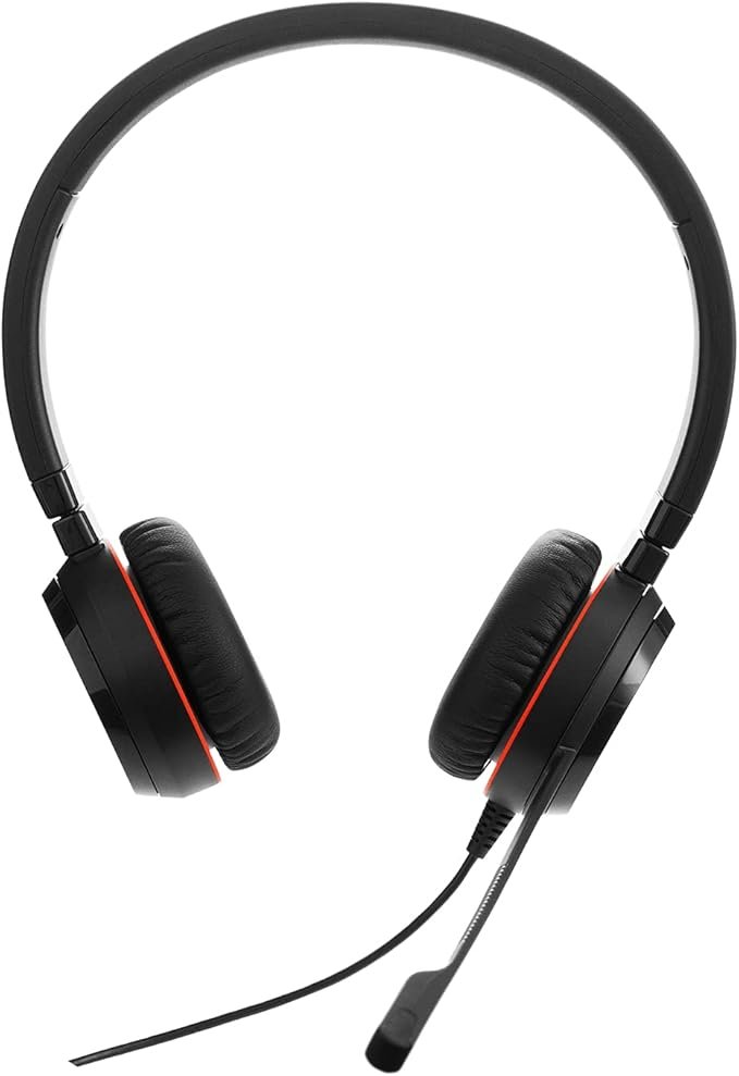 Jabra Evolve 20 UC Stereo Headset – Unified Communications Headphones for VoIP Softphone with Passive Noise Cancellation – USB-A Cable with Controller – Black