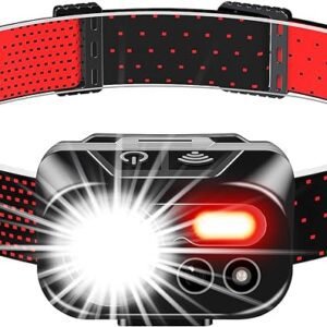 Blukar Head Torch Rechargeable, 2000L Super Bright LED Headlamp Headlight with Sensor Control & 7 Light Modes