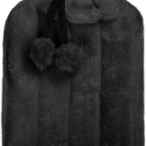 KEPLIN Cosy Hot Water Bottle with Plush Cover & Bobble - Relieves Body Aches & Pains, Washable Safe & Durable Heating Pad - Ideal Cosy Nights & Gifts - Large 2L (Black)