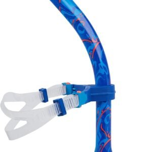 Speedo Unisex Centre Snorkel | Swimming Snorkel | Training Aids, Bllue Flame/Pool Blue/Fluo Tangerine, One Size