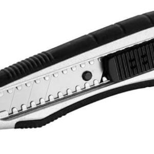 Westcott E-84025 00 18 mm Aluminium Alloy Snap Off Blade Knife with Ergonomic Soft Grip Handle - Black